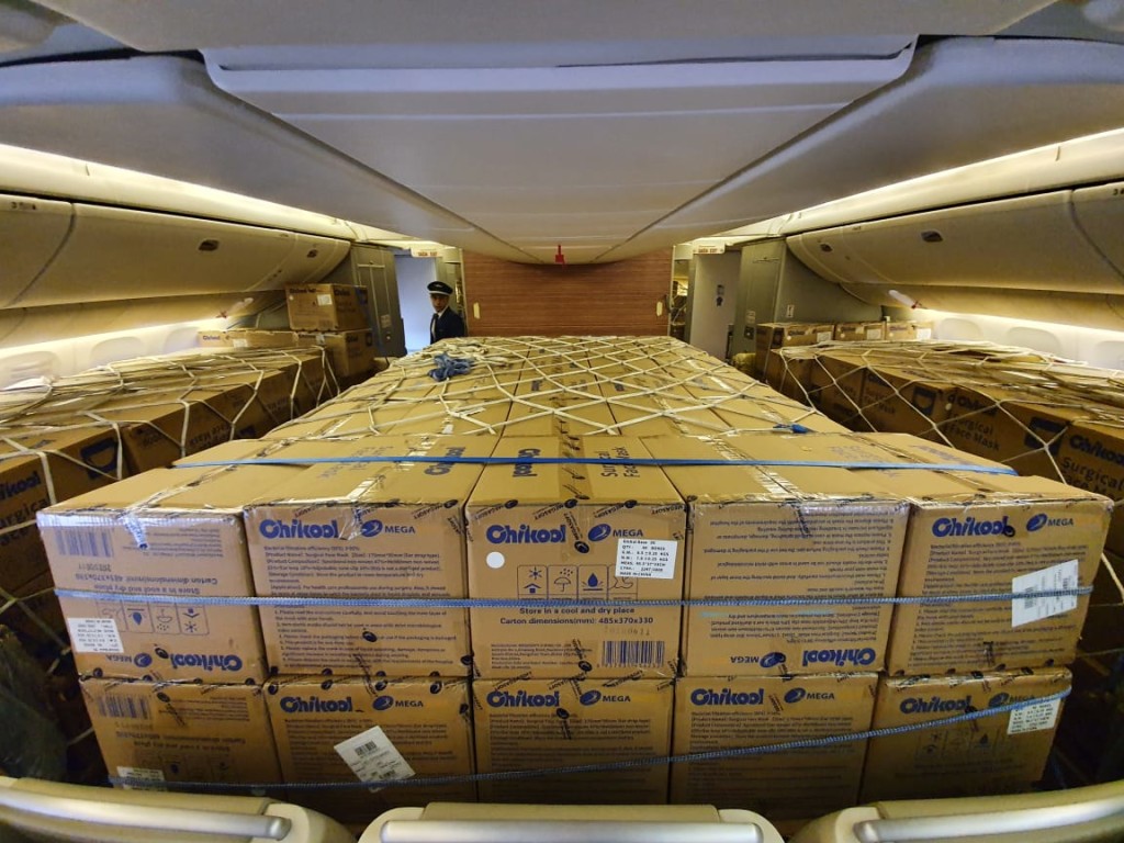 LATAM registers the largest mask shipment carried on a single flight